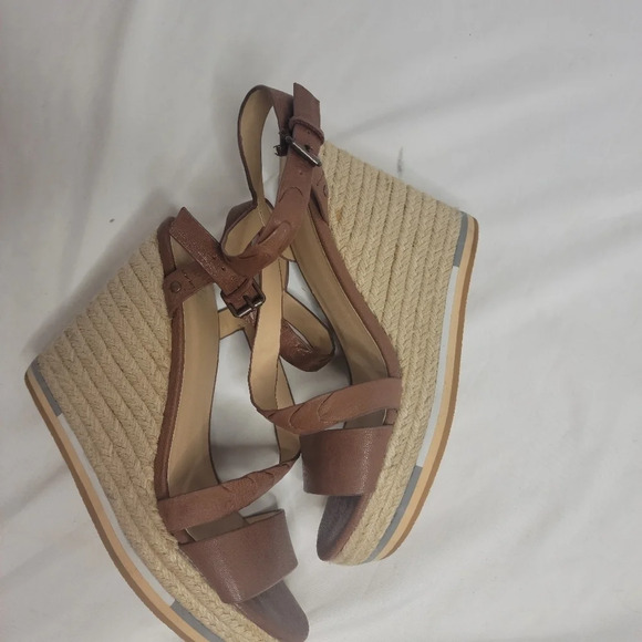 Joe's | Rane Wedge Brown Leather Ankle Strap size 9.5 - Picture 3 of 13